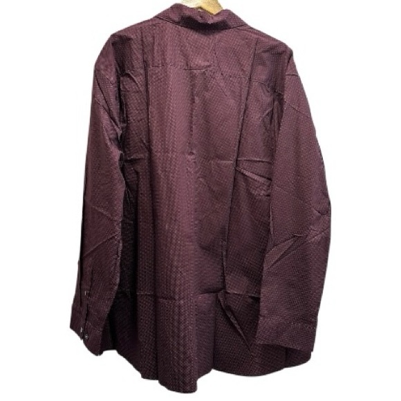 NWT Claiborne Big & Tall Stretch Purple with Grey Mini Dots Button-Down Shirt - Picture 4 of 9